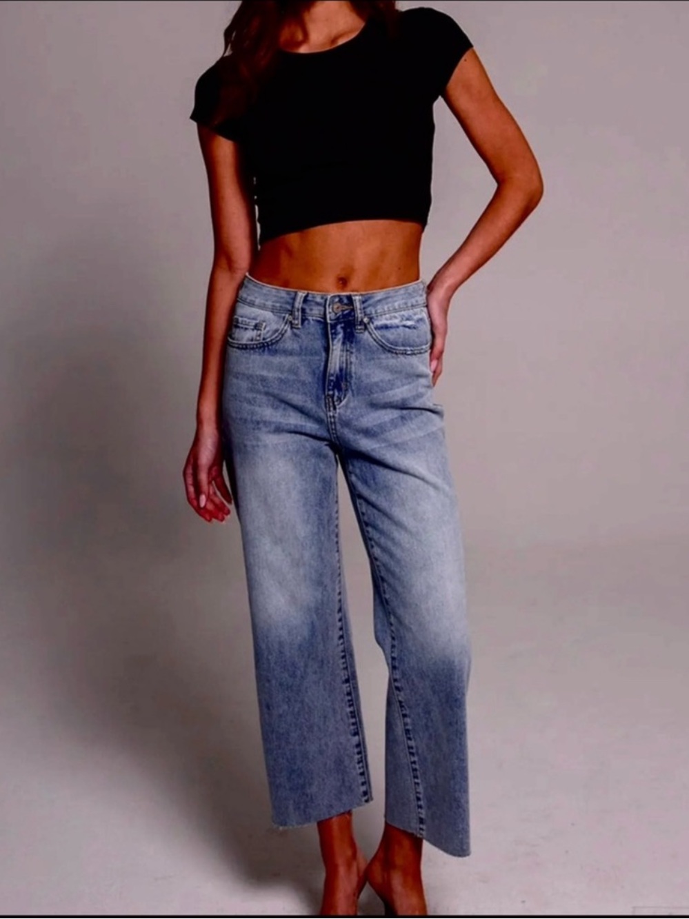 NWT Rewash Straight Crop Blue Jeans